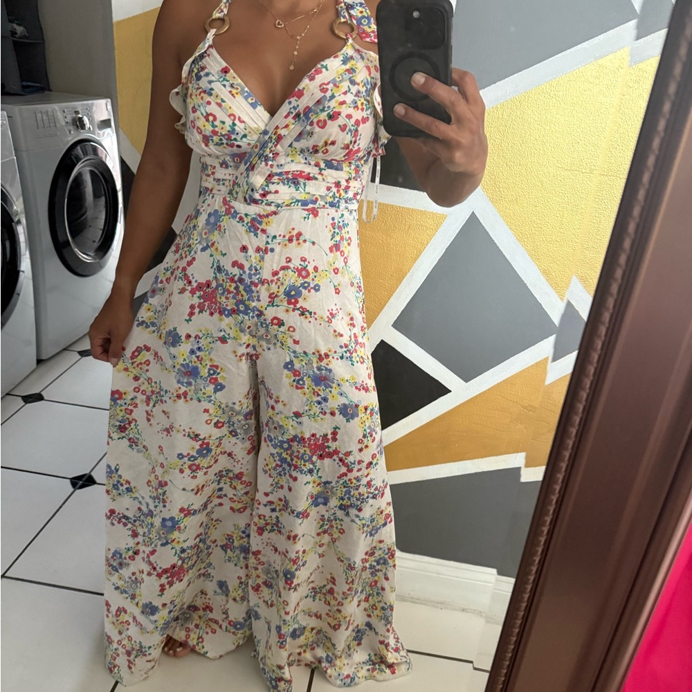 XOXO Multicolor Floral Halter Jumpsuit